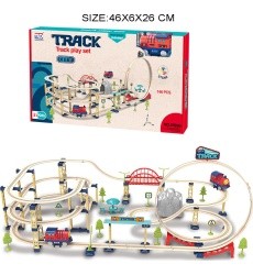 MEGA traukinio bėgių rinkinys 146 vnt. + priedai