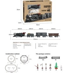 Retro Train with Lights, Sounds and Smoke Function 172cm