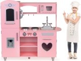 Didelė medinė vaikiška virtuvėlė Eco Toys su garso efektais