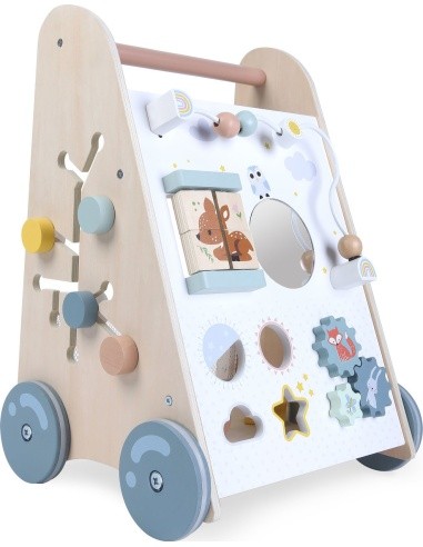 Wooden push walker educational stroller