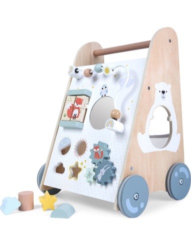 Wooden push walker educational stroller