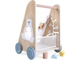 Wooden push walker educational stroller
