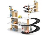 Large wooden garage parking with elevator + cars helicopter car wash ECOTOYS