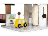 Large wooden garage parking with elevator + cars helicopter car wash ECOTOYS