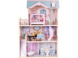 Dollhouse large wooden 3 floors 11 furniture ECOTOYS