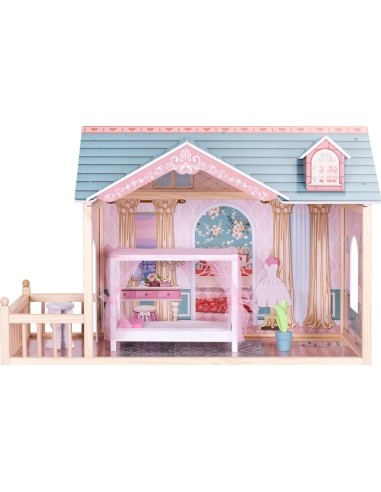 Dollhouse large wooden 3 floors 11 furniture ECOTOYS