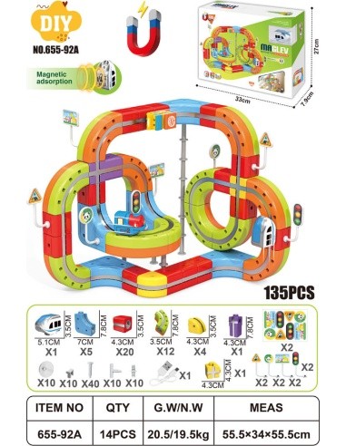 Magnetic Coloured Railway 135el.