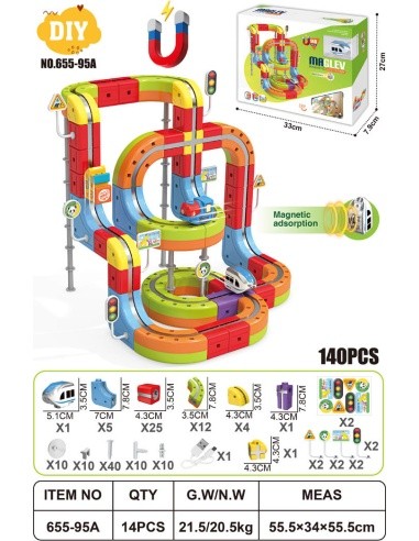 Magnetic Coloured Railway 140el.