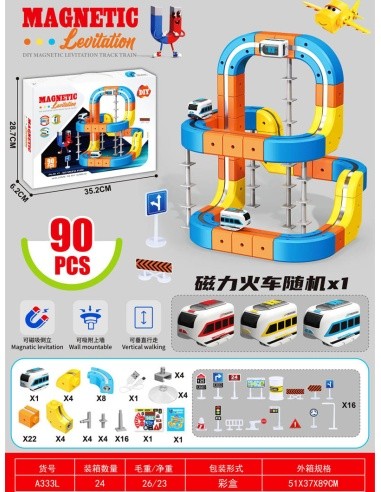 Magnetic Coloured Railway 90el.
