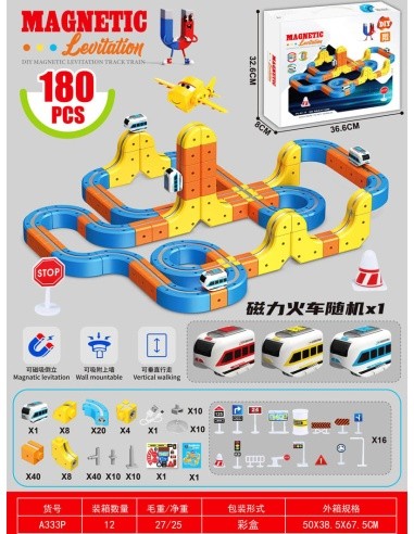 Magnetic Coloured Railway 180el.