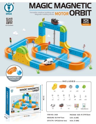 Magnetic Coloured Track 101el.