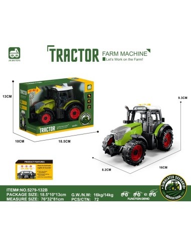 Tractor with Lights and Sound Function Bright Green
