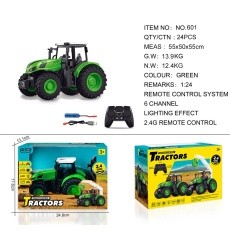 Green tractor 1:24 with remote control