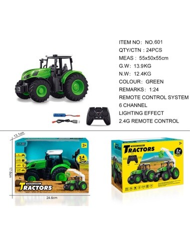 Green tractor 1:24 with remote control