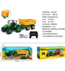 Tractor with openable yellow semi-trailer R/C 1:24