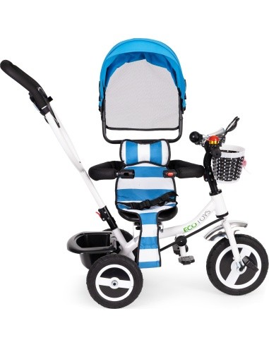 Triratukas su 360° pasukama sėdyne ir sudedamu stogeliu Ecotoys, pilkas