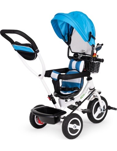 360 ° rotary tricycle with folding roof Ecotoys Grey
