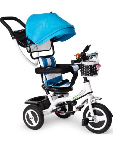 360 ° rotary tricycle with folding roof Ecotoys Grey