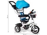 Triratukas su 360° pasukama sėdyne ir sudedamu stogeliu Ecotoys, pilkas