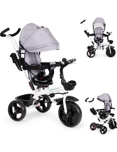 Triratukas Eco Toys su 360° pasukama sėdyne, mėlynas