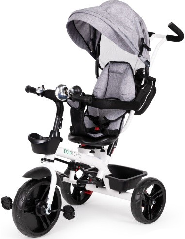 Triratukas Eco Toys su 360° pasukama sėdyne, mėlynas