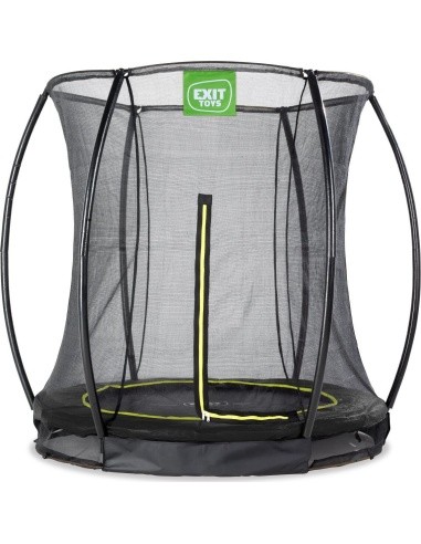 EXIT Silhouette ground trampoline ø183cm with safety net - black Outdoor Round Coil spring Sunken trampoline