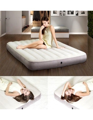 Aksominis pripučiamas čiužinys 203x152 cm Intex 64103