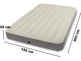 Velour inflatable mattress 203x152 cm Intex 64103