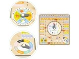 Medinė lenta su laikrodžiur ir kalendoriumi Eco Toys