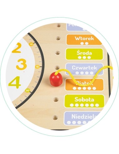 Wooden Board With Clock Calendar Eco Toys