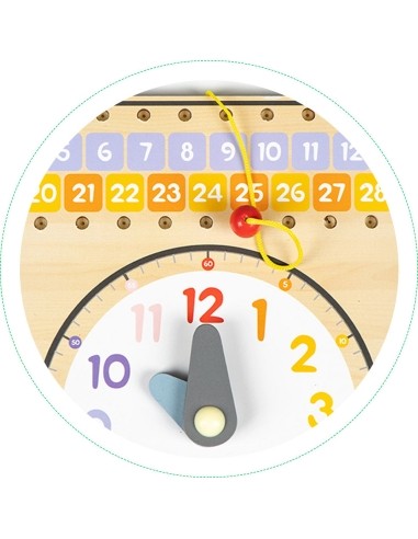 Wooden Board With Clock Calendar Eco Toys
