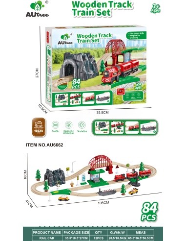 Wooden Train Track 84pcs.