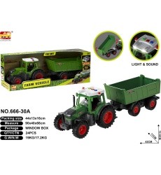 Tractor with Trailer with Lights and Sound Function
