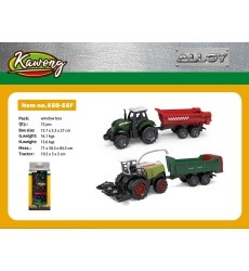 Metal Tractor and Harvester Set + Trailers