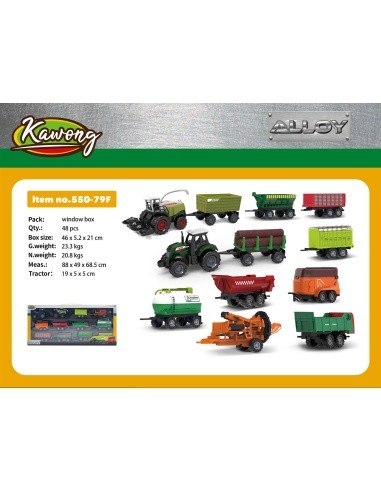 MEGA Metal Set Tractor and Harvester + Trailers