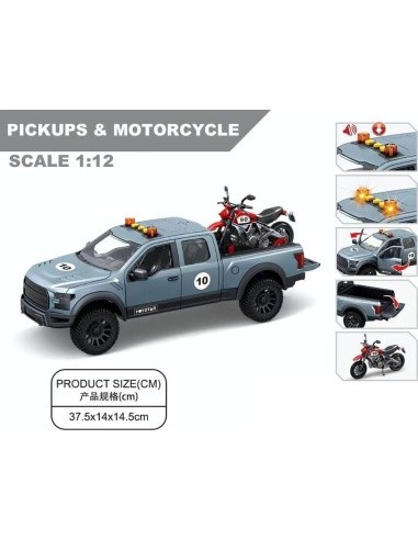 Off-Road Car Set with Lights and Sound Function + Motorcycle