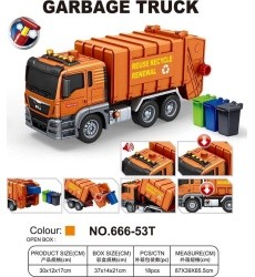 Orange Garbage Truck with Sound Function + Accessories