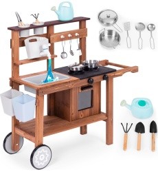Outdoor mud kitchen for children with accessories fir wood ECOTOYS