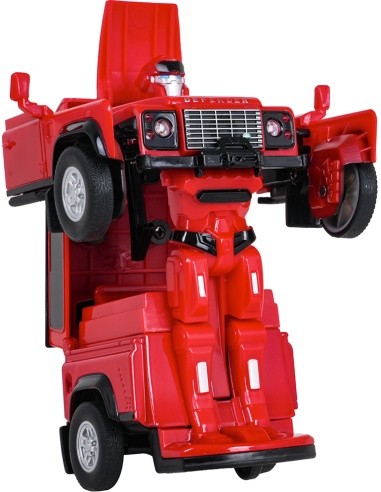 Metal Car/Robot 2in1 1:32 Land Rover Defender Red RASTAR