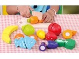 Wooden food fruit vegetables chopping set (13 pcs.) Ecotoys