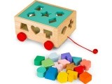 Wooden sorter cart with blocks Ecotoys