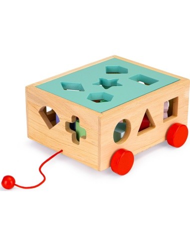 Wooden sorter cart with blocks Ecotoys