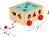 Medinis rūšiavimo vežimėlis su kaladėlėmis Ecotoys