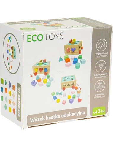 Wooden sorter cart with blocks Ecotoys