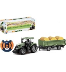 Žalias R/C traktorius ir priekaba