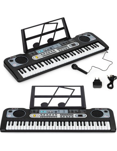 Large keyboard piano with microphone for children + power supply
