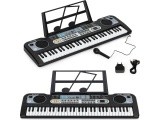 Didelis klavišinis pianinas su mikrofonu vaikams + maitinimo šaltinis