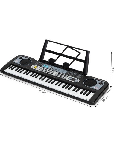 Large keyboard piano with microphone for children + power supply