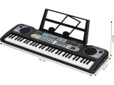 Large keyboard piano with microphone for children + power supply