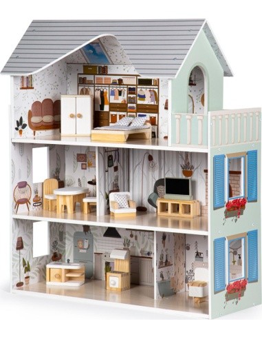 Lėlių namas su baldais Ecotoys Emma Residence